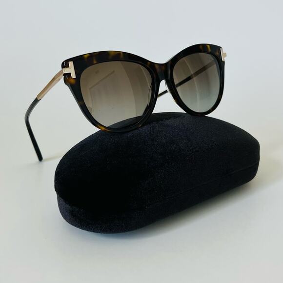 Tom Ford sunglasses Kira Polarized TF821 52H Cat Eye Authentic New Havana main image 5